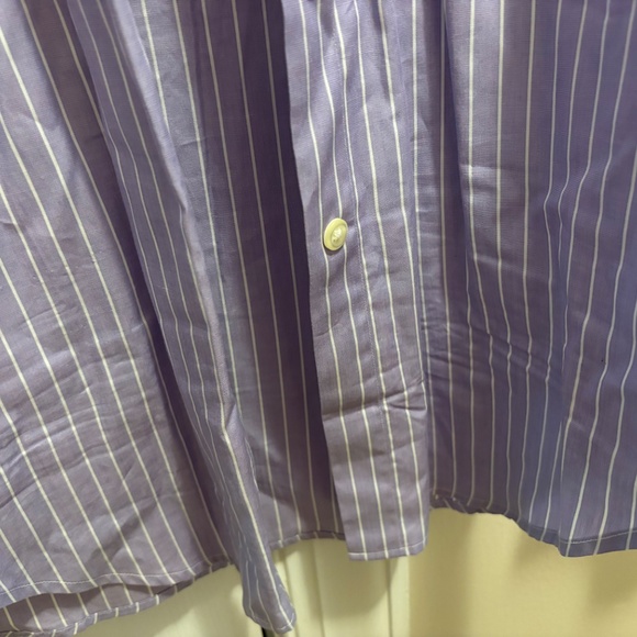 Ralph Lauren Lauren Purple & White L/S Striped Cuffed Shirt Size 8 - Picture 4 of 7